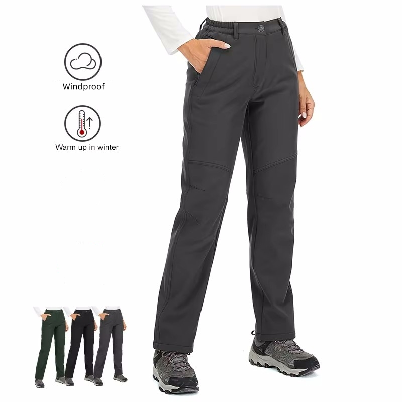 Mountain Biking Pants Women - Pantaloni termici antivento invernali da donna,