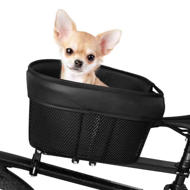 Mountain Biking With Dog - Cestino per Bicicletta per Animali Domestici,